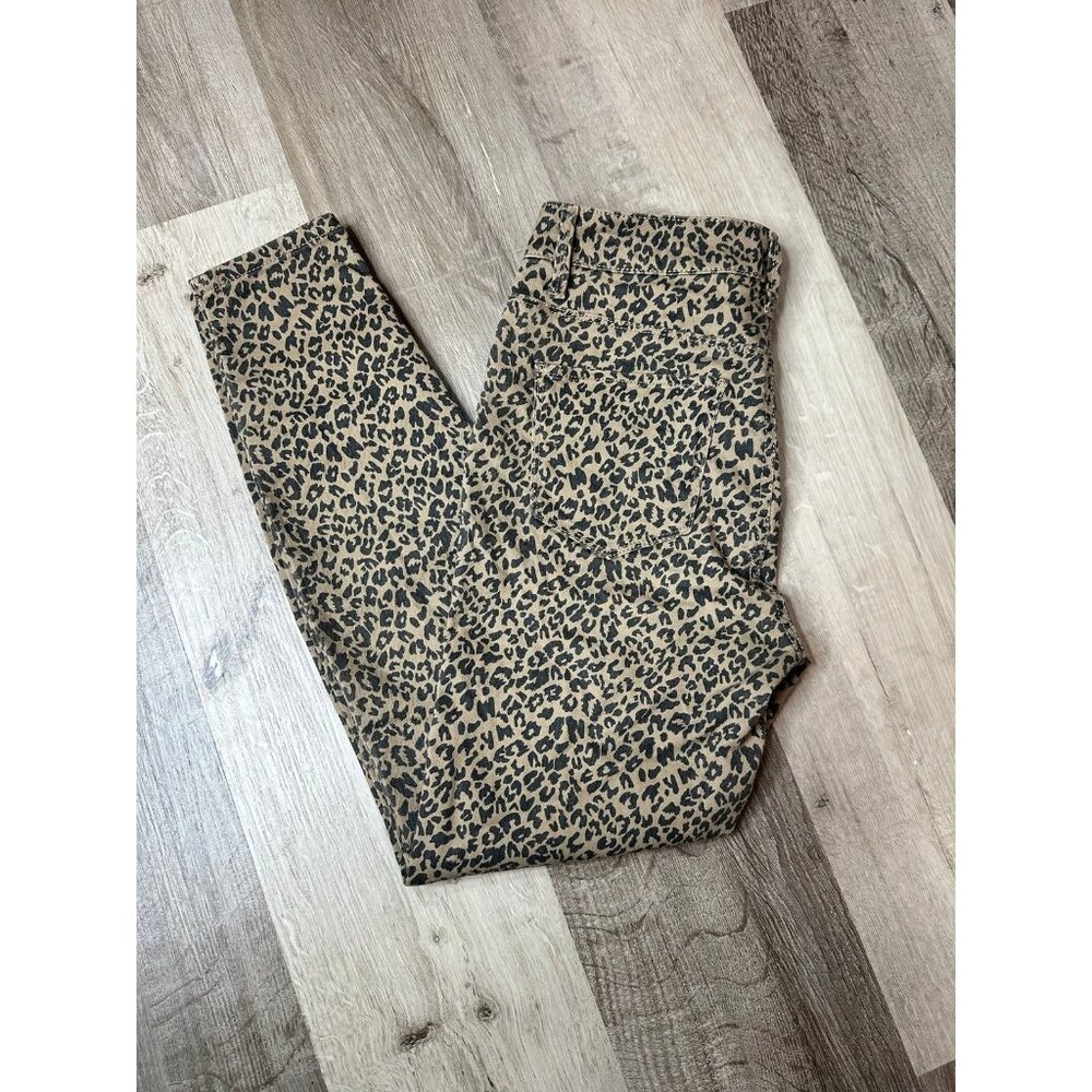 Vanilla Star Leopard Print Skinny Leg High Rise Jean Size 7